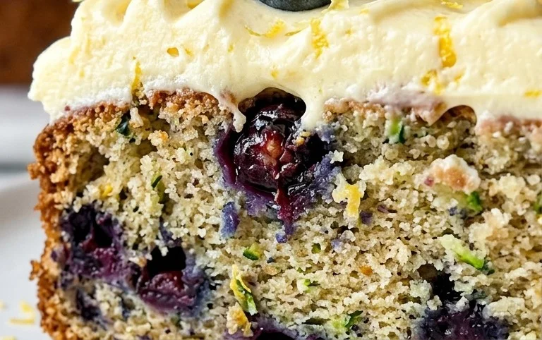 Blueberry Zucchini Cake with Lemon Buttercream