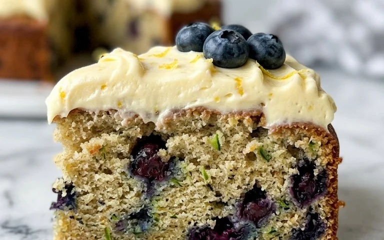 Blueberry Zucchini Kuchen mit Zitronen-Buttercreme