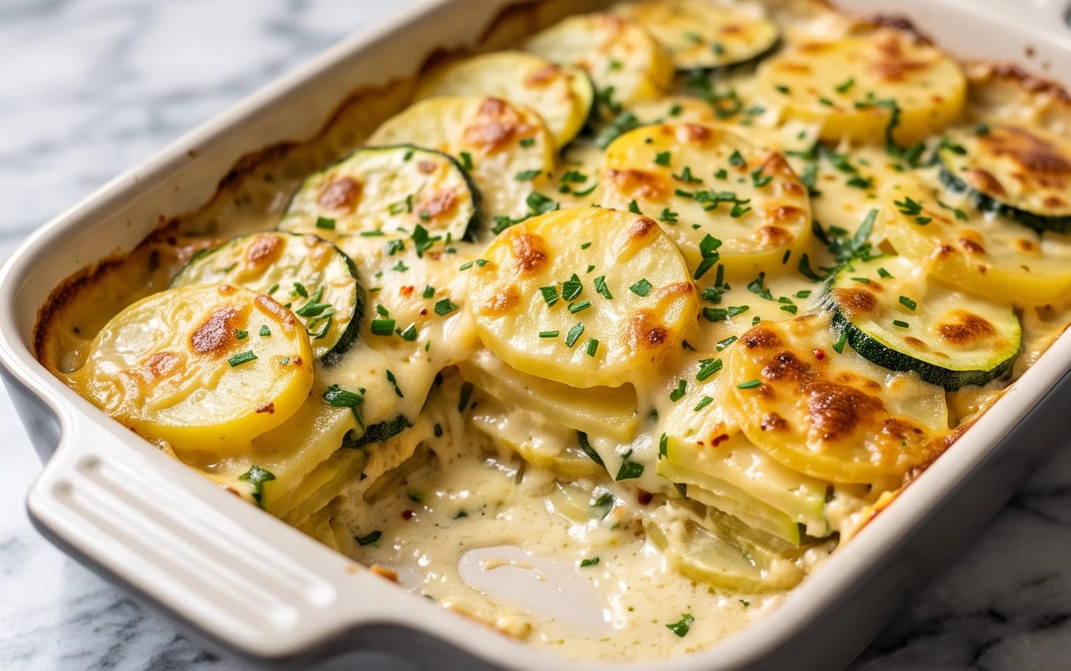 Kartoffel-Zucchini-Auflauf: Cremig & Lecker