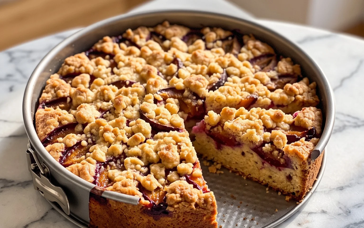 Saftiger Pflaumenkuchen mit Streuseln: Springform Rezept